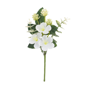 Branche de fleurs blanches et feuillage vert, décoration champêtre | jourdefete.com Branche de fleurs blanches et feuillage vert, décoration champêtre | jourdefete.com