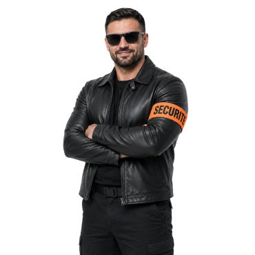 Brassard orange sécurité pour costume de vigile et agent de surveillance | jourdefete.com