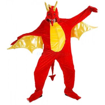 Déguisement de Dragon Rouge en Peluche Adulte Déguisement de Dragon Rouge en Peluche Adulte