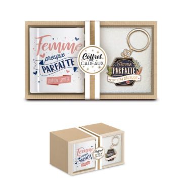 coffret cadeau mug et porte-clés pour femme parfaite coffret cadeau mug et porte-clés pour femme parfaite