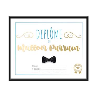 Cadre diplôme du meilleur parrain | jourdefete.com Cadre diplôme du meilleur parrain | jourdefete.com