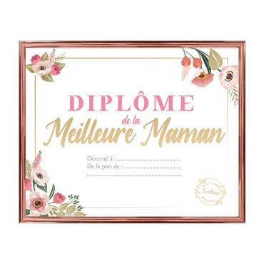Cadre diplôme de la meilleure maman Cadre diplôme de la meilleure maman