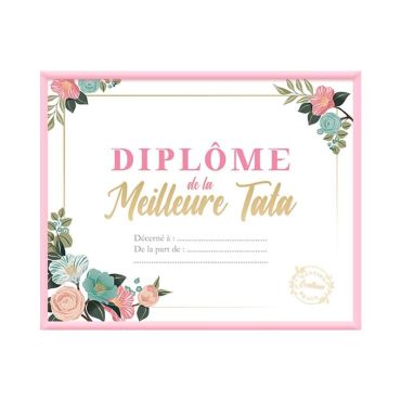 Diplôme de la meilleure tata dans un cadre rose | jourdefete.com Diplôme de la meilleure tata dans un cadre rose | jourdefete.com
