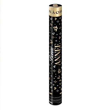 Canon à confettis - Or et Noir - Bonne Année