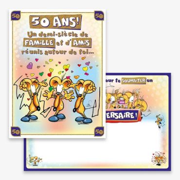 Carte d'Anniversaire Géante avec Enveloppe - 50 ans | jourdefete.com Carte d'Anniversaire Géante avec Enveloppe - 50 ans | jourdefete.com