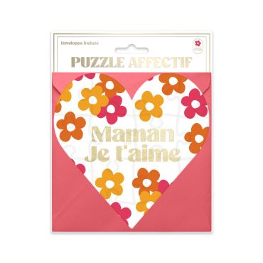 Puzzle cœur "Maman Je t’aime" avec fleurs colorées | jourdefete.com Puzzle cœur "Maman Je t’aime" avec fleurs colorées | jourdefete.com