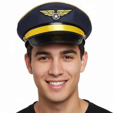 Casquette pilote d’avion déguisement adulte avec visière noire et insigne ailé | jourdefete.com Casquette pilote d’avion déguisement adulte avec visière noire et insigne ailé | jourdefete.com