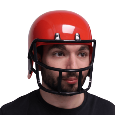 Casque de Football Américain rouge brillant avec grille noire pour déguisement | jourdefete.com