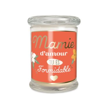 Bougie en verre Mamie d’amour tu es formidable, fête des grands-mères | jourdefete.com Bougie en verre Mamie d’amour tu es formidable, fête des grands-mères | jourdefete.com