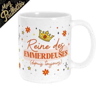 Mug à paillettes en céramique blanche | jourdefete.com Mug à paillettes en céramique blanche | jourdefete.com