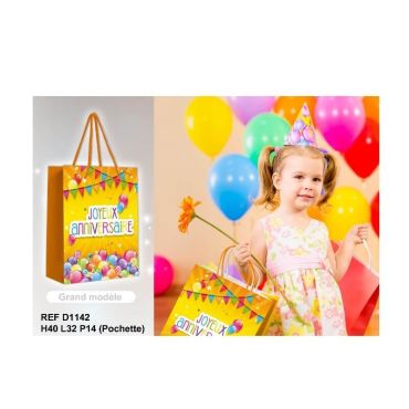 Pochette Cadeau "Joyeux Anniversaire" Festif - Grand Modèle Pochette Cadeau "Joyeux Anniversaire" Festif - Grand Modèle