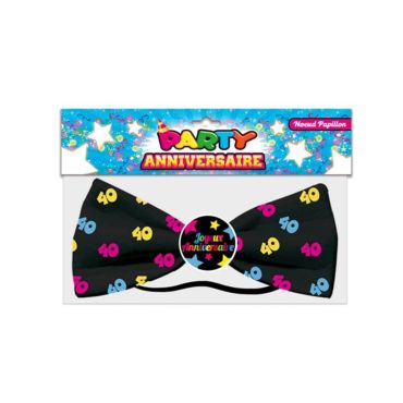 Noeud Papillon Géant Anniversaire Adulte 40 ans - Noir Noeud Papillon Géant Anniversaire Adulte 40 ans - Noir