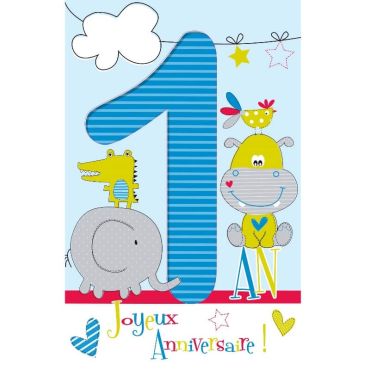 Carte d'Anniversaire Découp'âge Garçon avec Enveloppe