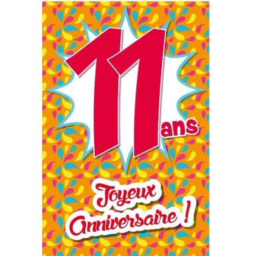 Carte d'Anniversaire Découp'âge avec enveloppe - 11 ans Carte d'Anniversaire Découp'âge avec enveloppe - 11 ans