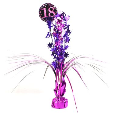 Centre de Table Palmier 18 Ans - Violet / Rose Centre de Table Palmier 18 Ans - Violet / Rose