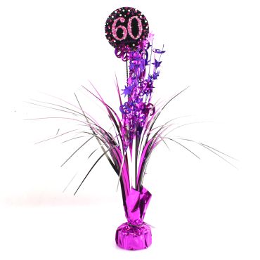 Centre de Table Palmier 60 Ans - Violet / Rose Centre de Table Palmier 60 Ans - Violet / Rose