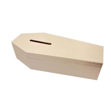 Tirelire cercueil pour enterrement de célibat (EVG/EVJF) - Bois | jourdefete.com Tirelire cercueil pour enterrement de célibat (EVG/EVJF) - Bois | jourdefete.com