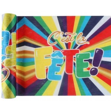 Chemin de table de la collection c'est la fête et de 5 mètres Chemin de table de la collection c'est la fête et de 5 mètres