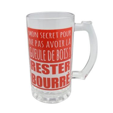 Chope à Bière "Rester Bourré" Chope à Bière "Rester Bourré"