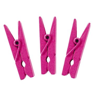 12 Petites Pinces en Bois - Fuchsia 12 Petites Pinces en Bois - Fuchsia