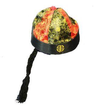 chapeau chinois avec tresse pour adulte | jourdefete.com chapeau chinois avec tresse pour adulte | jourdefete.com