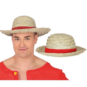Chapeau de paille adulte avec ruban rouge inspiré de Luffy pour cosplay ou fête déguisée | jourdefete.com Chapeau de paille adulte avec ruban rouge inspiré de Luffy pour cosplay ou fête déguisée | jourdefete.com