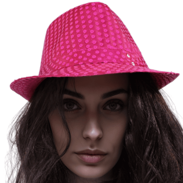 Chapeau Borsalino rose fluo à sequins brillant pour fête et déguisement | jourdefete.com Chapeau Borsalino rose fluo à sequins brillant pour fête et déguisement | jourdefete.com