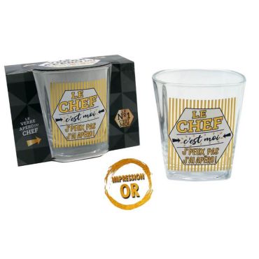 Verre à whisky le chef c'est moi j'peux pas j'ai apéro ! Verre à whisky le chef c'est moi j'peux pas j'ai apéro !