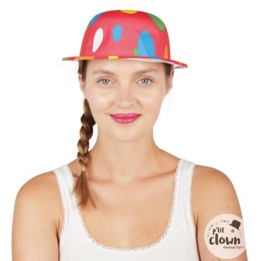 Chapeau melon rouge en PVC pour déguisement clown | jourdefete.com Chapeau melon rouge en PVC pour déguisement clown | jourdefete.com