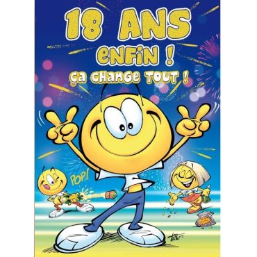 Carte d'Anniversaire Maxi Format avec Enveloppe - 18 ans Carte d'Anniversaire Maxi Format avec Enveloppe - 18 ans