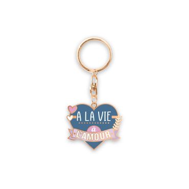 Un petit porte-clé "A la vie à l'amour" pour ne plus perdre vos affaires | jourdefete.com