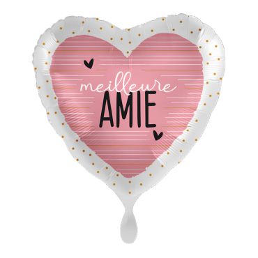 Ballon cœur rose et blanc “Meilleure Amie” pour Saint-Valentin | jourdefete.com