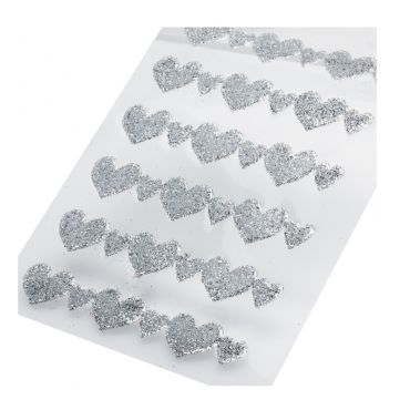 Coeurs brillants à coller - Argent Coeurs brillants à coller - Argent