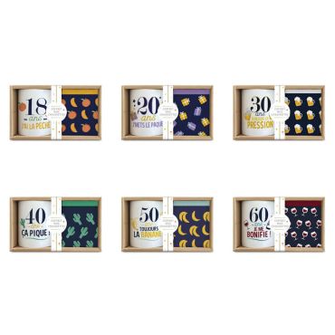 Un coffret composé d'un mug et d'une paire de chaussettes pour votre proche qui fête son anniversaire | jourdefete.com Un coffret composé d'un mug et d'une paire de chaussettes pour votre proche qui fête son anniversaire | jourdefete.com