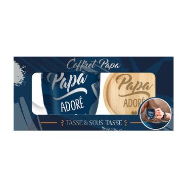 Une belle tasse à café "Papa adoré" ainsi qu'une sous-tasse en bois pour votre papa | jourdefete.com Une belle tasse à café "Papa adoré" ainsi qu'une sous-tasse en bois pour votre papa | jourdefete.com