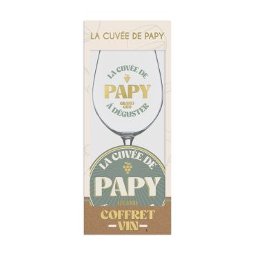 Coffret vin avec verre personnalisé pour papy – La cuvée de Papy | jourdefete.com Coffret vin avec verre personnalisé pour papy – La cuvée de Papy | jourdefete.com