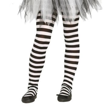 Collants Rayés Blanc et Noir Enfant - Taille 5-9 Ans Collants Rayés Blanc et Noir Enfant - Taille 5-9 Ans