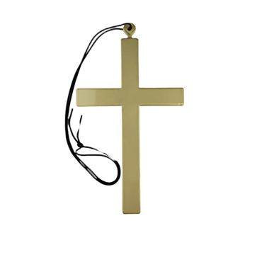 Collier croix en plastique doré déguisement religieux | jourdefete.com Collier croix en plastique doré déguisement religieux | jourdefete.com