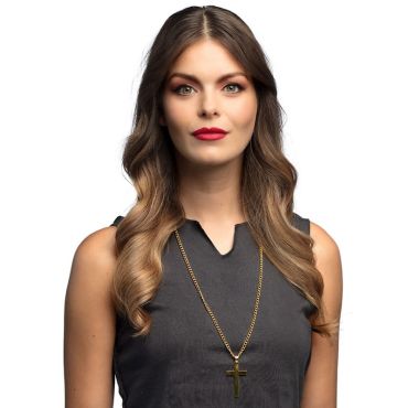 Un joli collier avec croix dorée pour votre événement | jourdefete.com Un joli collier avec croix dorée pour votre événement | jourdefete.com