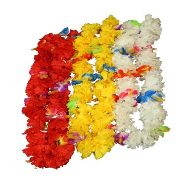 collier hawaïen avec fleurs d'hibiscus couleur au choix | jourdefete.com collier hawaïen avec fleurs d'hibiscus couleur au choix | jourdefete.com