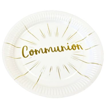 6 Assiettes en Carton - Communion - Or | jourdefete.com 6 Assiettes en Carton - Communion - Or | jourdefete.com