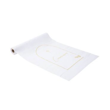 Chemin de table - Collection Communion Pureté Blanc et Or Chemin de table - Collection Communion Pureté Blanc et Or