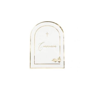 16 Serviettes - Collection Communion Pureté Blanc et Or 16 Serviettes - Collection Communion Pureté Blanc et Or