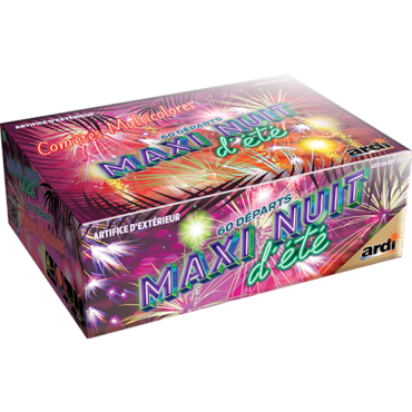 Pack feux d'artifice Maxi Nuit d'Été, 60 départs multicolores | jourdefete.com Pack feux d'artifice Maxi Nuit d'Été, 60 départs multicolores | jourdefete.com