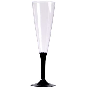10 Flûtes à Champagne Plastique Pied Noir 10 Flûtes à Champagne Plastique Pied Noir