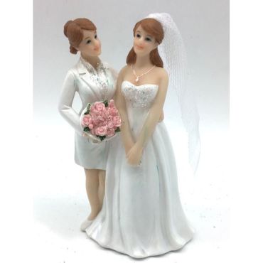 Figurine de couple de mariées femmes en résine | jourdefete.com Figurine de couple de mariées femmes en résine | jourdefete.com