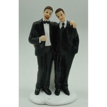 Figurine de couple de mariés hommes en résine | jourdefete.com Figurine de couple de mariés hommes en résine | jourdefete.com