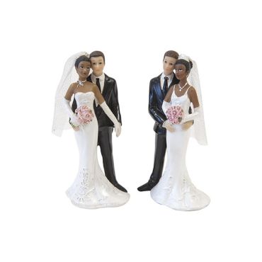 Figurine de couple de mariés mixte avec mariée de couleur | jourdefete.com Figurine de couple de mariés mixte avec mariée de couleur | jourdefete.com
