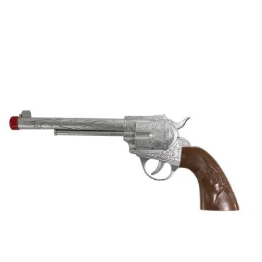 Pistolet de cowboy factice 28 cm argenté avec crosse marron | jourdefete.com Pistolet de cowboy factice 28 cm argenté avec crosse marron | jourdefete.com