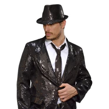 Cravate Disco à Sequins - Noir